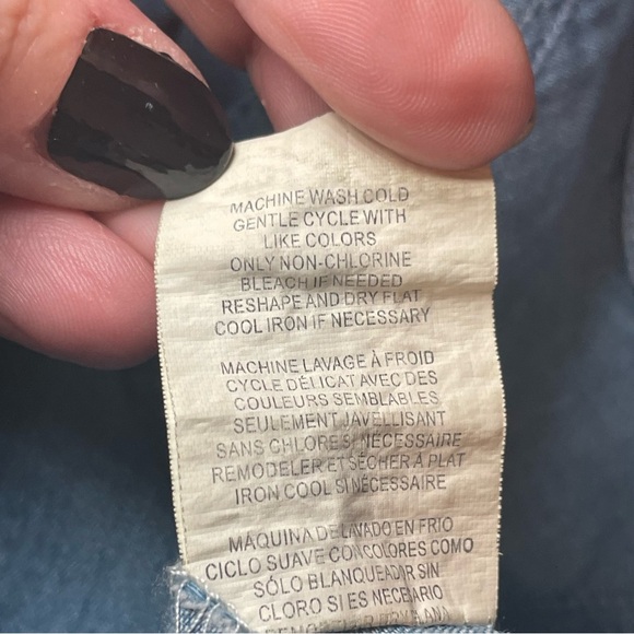 Wrangler Retro Boyfriend Style Embroidered Pearl Snap Chambray Top Large Western - Picture 9 of 12